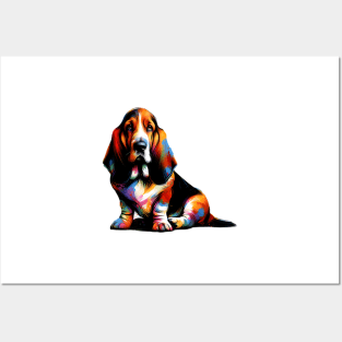 Vibrant Basset Fauve de Bretagne in Splash Art Posters and Art